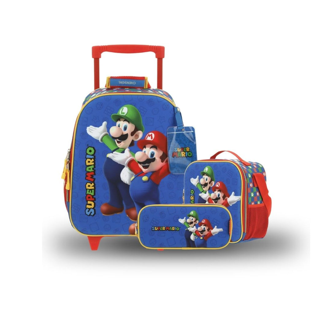 Kit Escolar Chenson Mario Bros: Mochila, Lonchera y Lapicera - MB65970-KB3