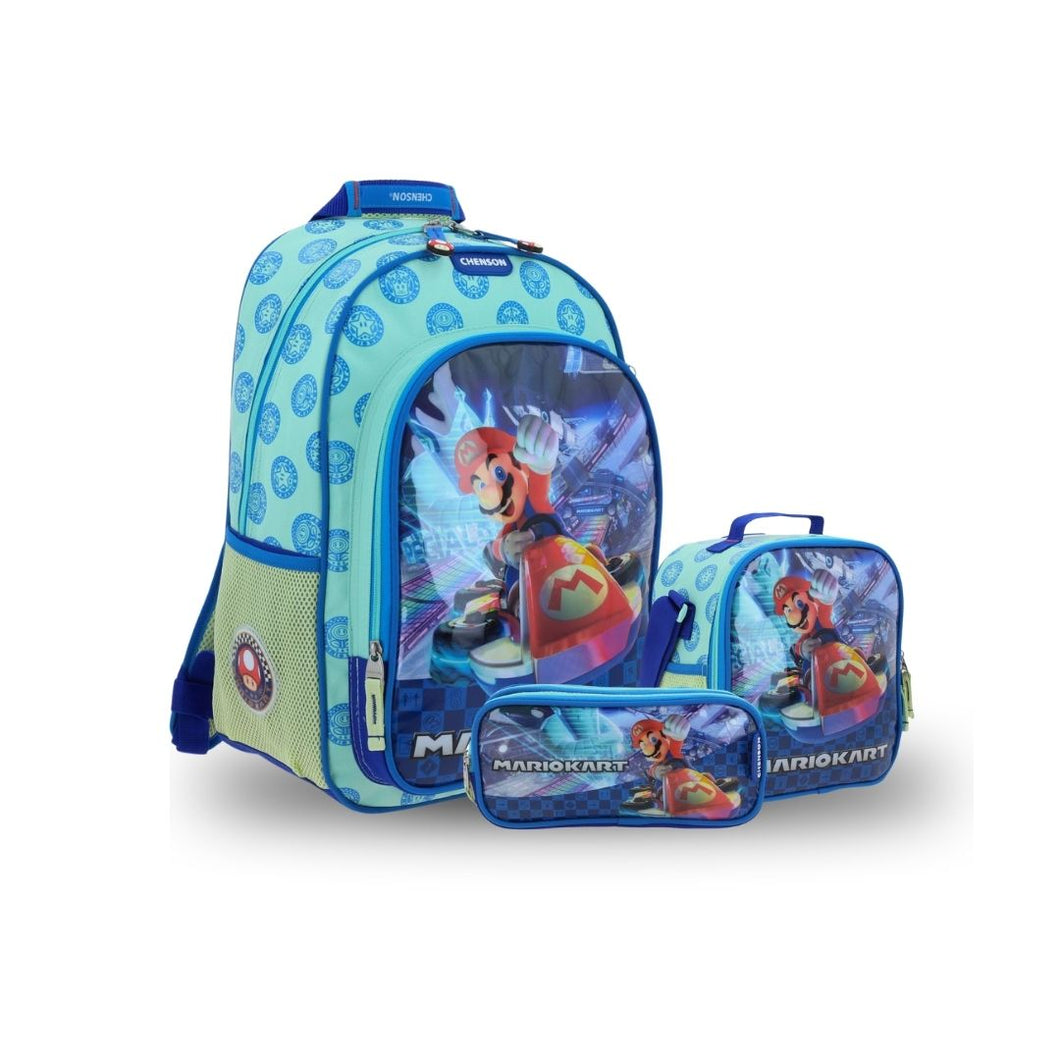 Kit Escolar Chenson Mario Bros: Mochila, Lonchera y Lapicera - MB66280-KC3