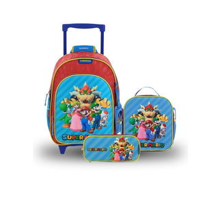 Kit Escolar Chenson Mario Bros: Mochila, Lonchera y Lapicera - MB66371-KB3