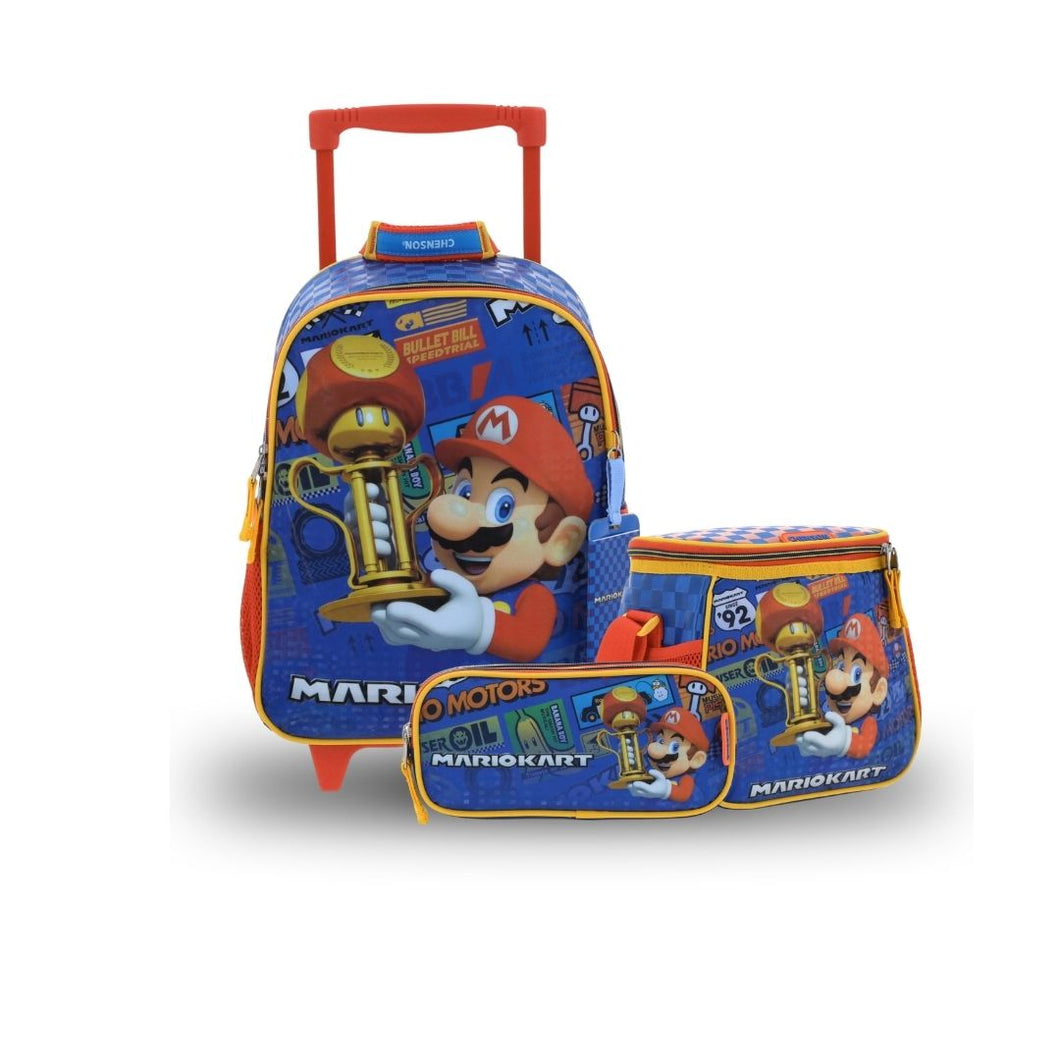 Kit Escolar Chenson Mario Bros: Mochila, Lonchera y Lapicera - MB66415-KB3