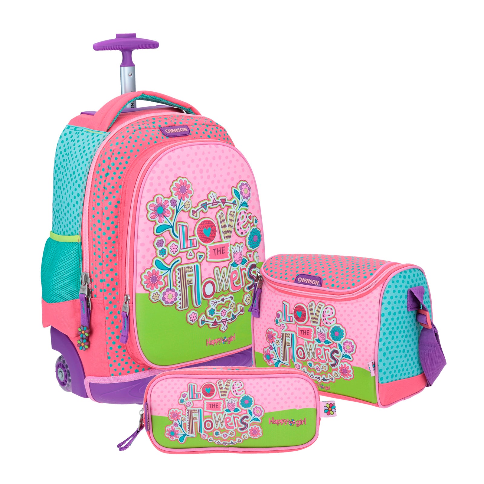 Mochila con ruedas para niñas, mochila con ruedas, mochilas para primaria  con lonchera y estuche para lápices, rosado1, Estética